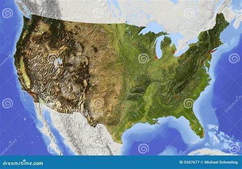Relief Map Of The Usa United States Map