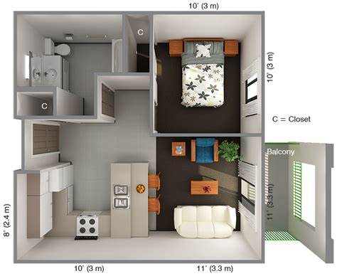 1 Bedroom Floor Plans For Apartment Guide Bedroom Ideas