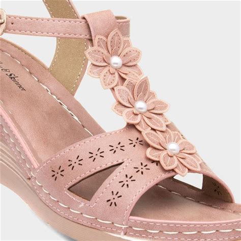 Lilley Skinner Womens Wedge Sandal In Pink 19089 Shoe Zone