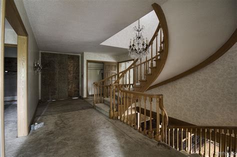 Beautiful Staircase Inside An Abandoned Custom Built Mansion X OC R AbandonedPorn
