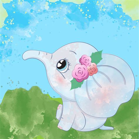 Cute Baby Elephant Download Free Vectors Clipart