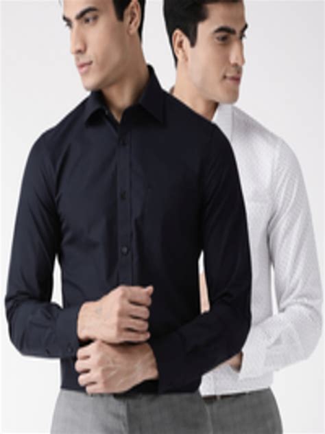 Buy Marks And Spencer Men Pack Of 2 Slim Fit Printed Formal Shirts