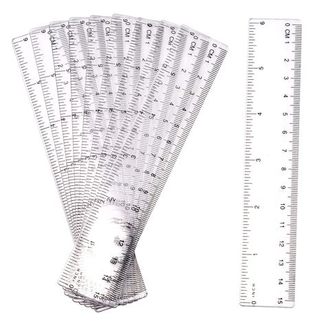 Buy Aiex 10 Pack Clear Plastic Ruler 15cm 6 Inch Straight Ruler