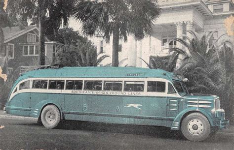 Southeastern Greyhound Bus Lines Bus With Route Map Vintage Postcard