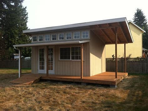 This shed roof style offers a single slope roof with one end often attached to the wall of a taller building such as the side of your house or garage. Custom Sheds - Contemporary - Shed - Portland - by Better ...