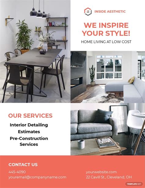 Home Interior Design Flyer Template Free 