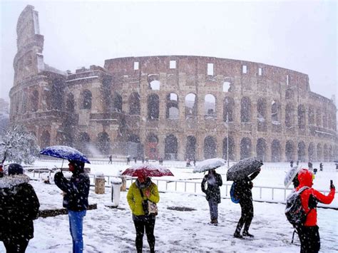 Rome Covered In Rare Snowfall Abc News