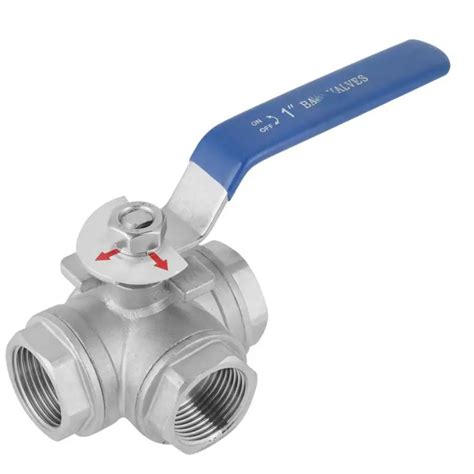Stainless Steel Dn25 Sus304 Pipe Ball Valve Three Way T Type Female