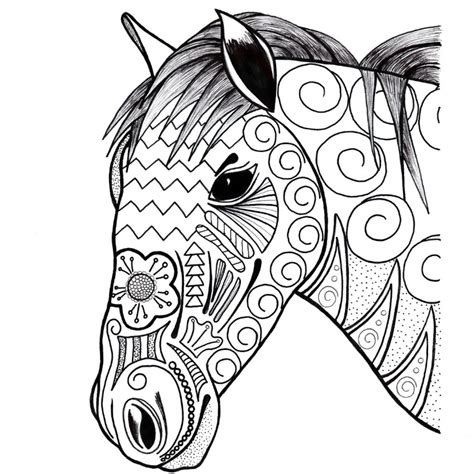 Adult Coloring Sheets Horses Coloring Pages