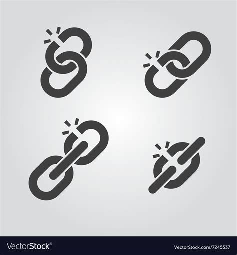 Broken Chain Link Icons Royalty Free Vector Image
