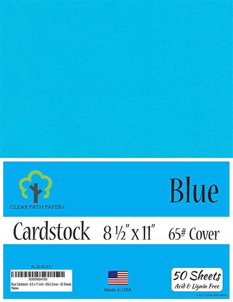 Blue Cardstock 85 X 11 Inch 65lb Cover 50 Sheets Review Card