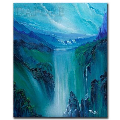 Landscape Mountain Waterfalls Waterfall Paintings Abstract
