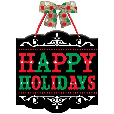 Happy Holidays Sign, 12 X 11.75 - The Party Place