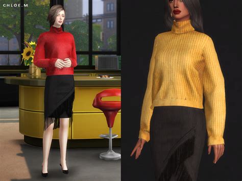 Chloemmms Chloem Sweater Pure Color Sims Sweaters Sims 4