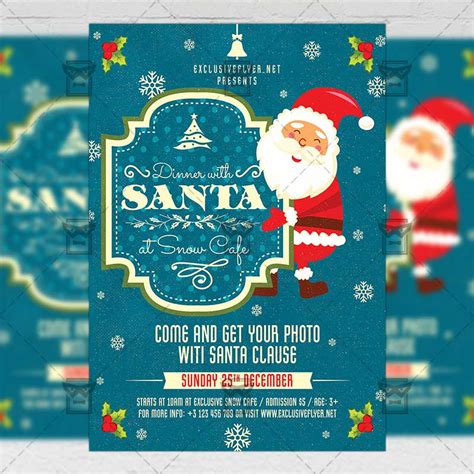 dinner  santa seasonal  flyer template