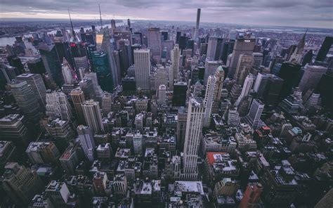 Download 1280x800 Wallpaper New York City Buildings Aerial View