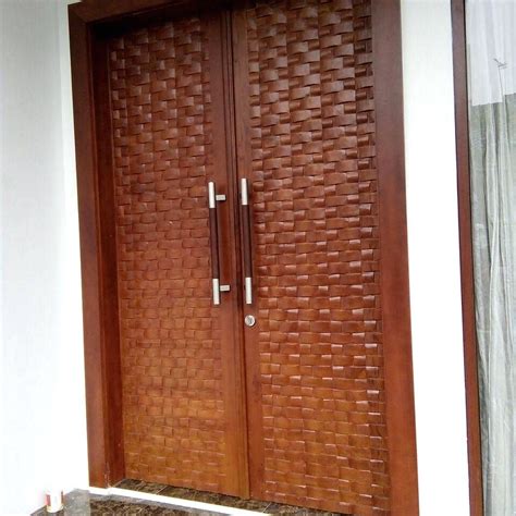 Desain Pintu Utama Rumah Minimalis 2 Pintu Dari Kayu House Main Door