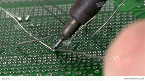 Soldering Circuit With Through Hole Component 2 Stock Video Footage