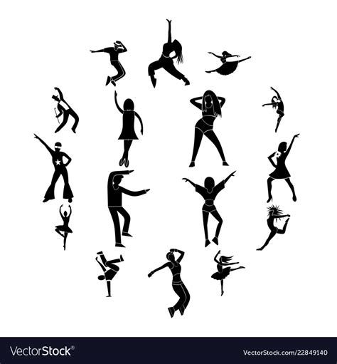 Dances Simple Icons Set Royalty Free Vector Image