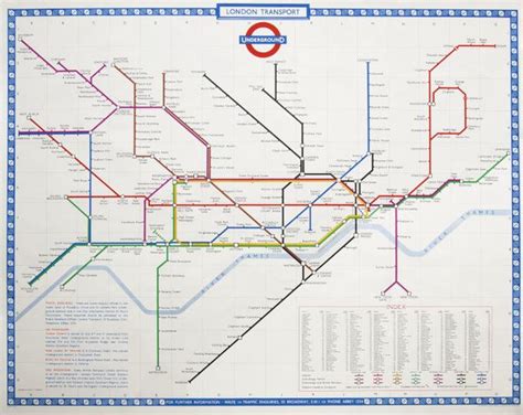 Poster Underground Map By Harold F Hutchison 1960 London Transport