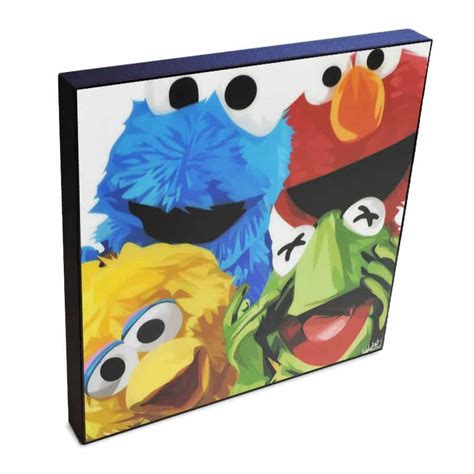 Sesame Street Big Bird Cookie Monster Elmo Kermit Pop Art