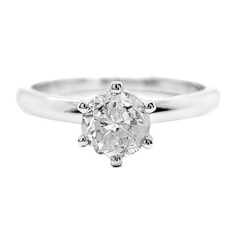 No Reserve Price 075 Carat Diamond Solitaire Ring 14 Kt White
