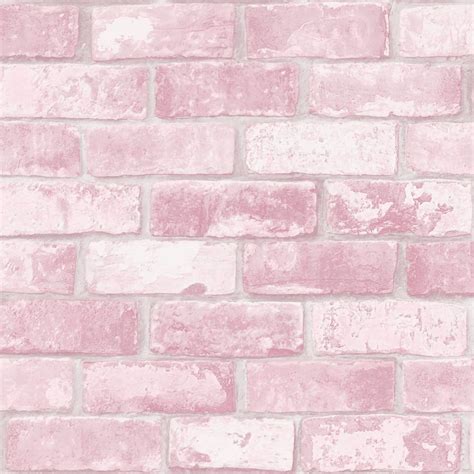 Pink Glitter Brick Effect Wallpaper Carrotapp