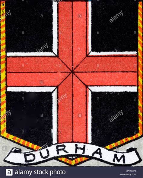 Historic Coat Of Arms For Durham England Vintage Illustration From