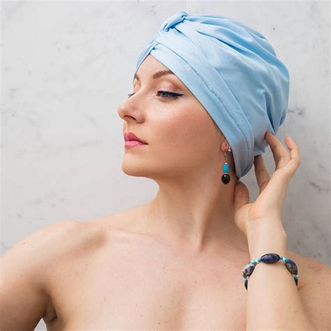 Shower Turban For Women Feminine And Luxurious Light Blue Lycra Bath