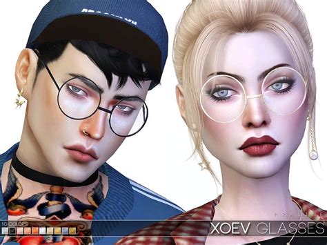 Round Glasses In 10 Colors All Genders Found In Tsr Category Sims 4