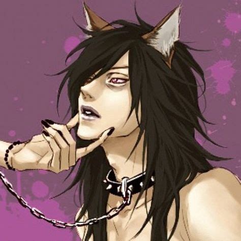 Anime Neko Male Neko Man Male Bondage Collar Chain Spikes Pet