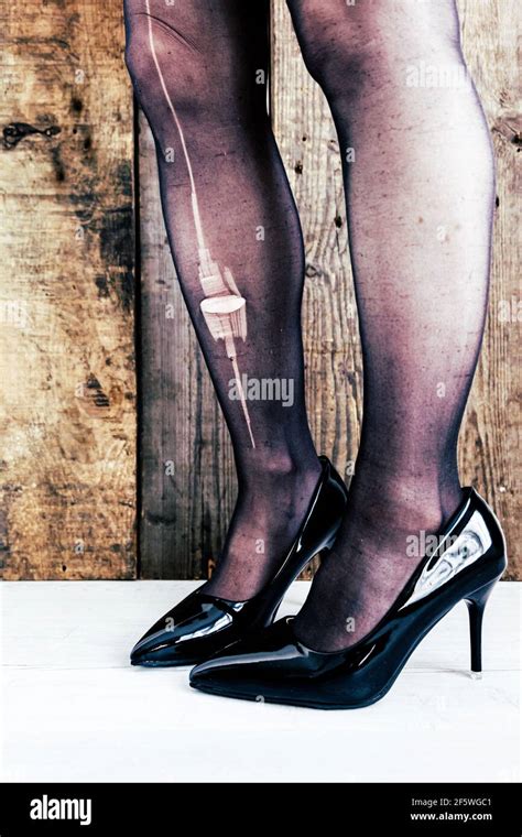 Woman Wearing Ripped Stockings Hi Res Stock Photography And Images Alamy