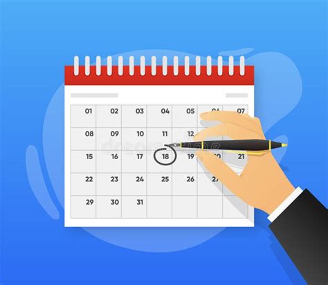 Hand With Pen Mark Calendar Deadline Concept Business Event Planning