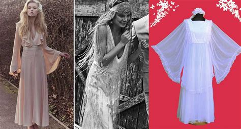 Questa l'abito può essere sia lungo che corto, ma il consiglio è di prediligere i modelli lunghi più in linea con lo spirito hippie: Perché scegliere un abito da sposa vintage? - VintachicVintachic
