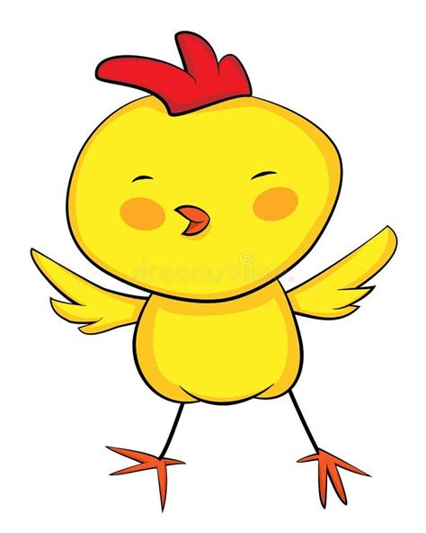 Cute Cartoon Yellow Baby Rooster Stock Vector Illustration Of