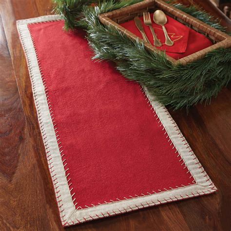 Oslo Red Felt 36 Inch Table Runner The Weed Patch