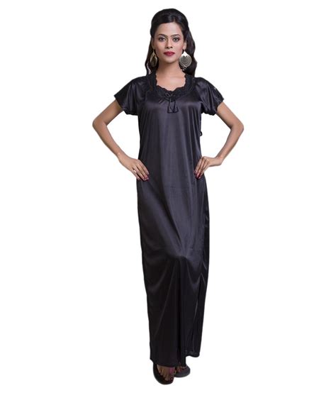 Buy Ishin Black Silk Nighty Online At Best Prices In India Snapdeal