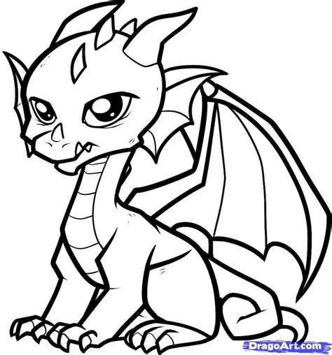 Once you get a simple dragon down, as instructed here, you can embellish and personalize it as much as you want. Simple Dragon Outline | Free download on ClipArtMag