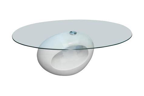 Sohvapöytä soikea lasinen pöytälevy korkeakiilto valkoinen Sohvapöytä