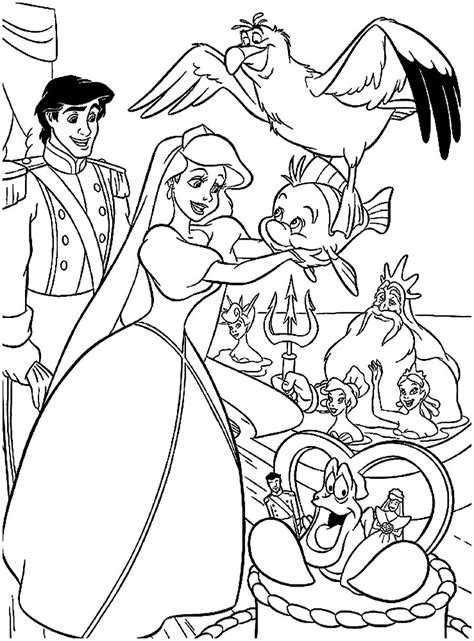 ariel and prince eric coloring pages coloringpages2019