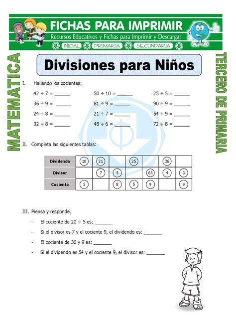 Divisiones Para Tercer Grado Docsity