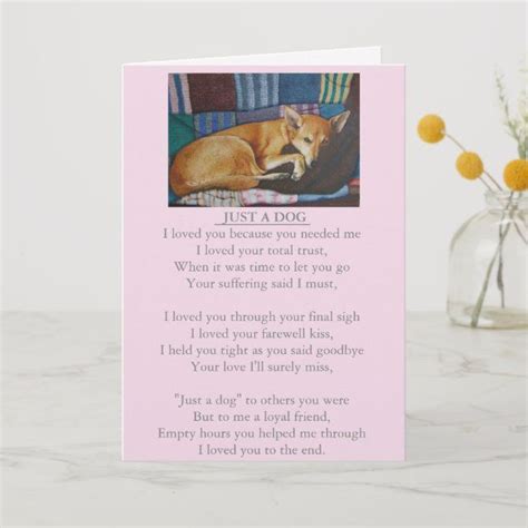 Losing a pet can be for a pet owner as devastating as losing a loved one. dog and pet sympathy original poem card | Zazzle.com in ...