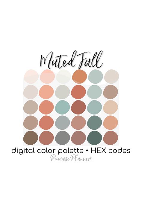 Muted Fall Digital Color Palette Color Chart Goodnotes Etsy Bohemian