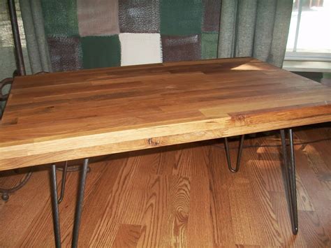 Antique butcher block tables have a rich patina and wear marks that makes them attractive for your kitchen. Butcher block coffee table and end table - IKEA Hackers