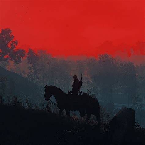 2048x2048 The Witcher 3 Geralt Silhouette Ipad Air Hd 4k Wallpapers