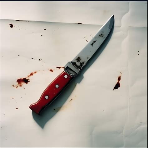 Premium Photo A Knife With Blood On It