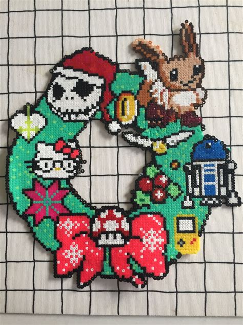 First Piece Of Christmas Decor Done In Hama Perler Beads W Jack
