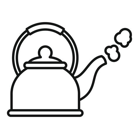Boiling Kettle Icon Outline Style Vector Art At Vecteezy