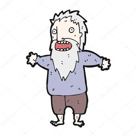 Crazy Old Man Cartoon — Stock Vector © Lineartestpilot
