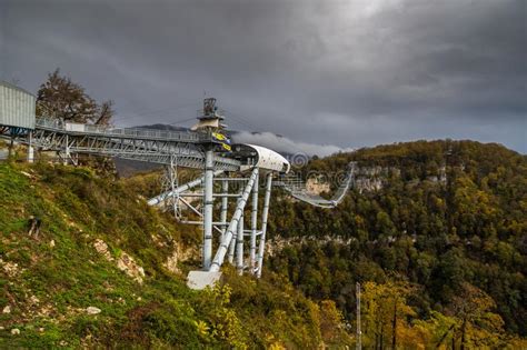 Sochi Russia November 15 2018 The Longest Pedestrian Suspension Bridge In The World In